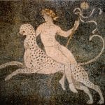 Dionysos on a cheetah Pella Greece4thCenturyBC